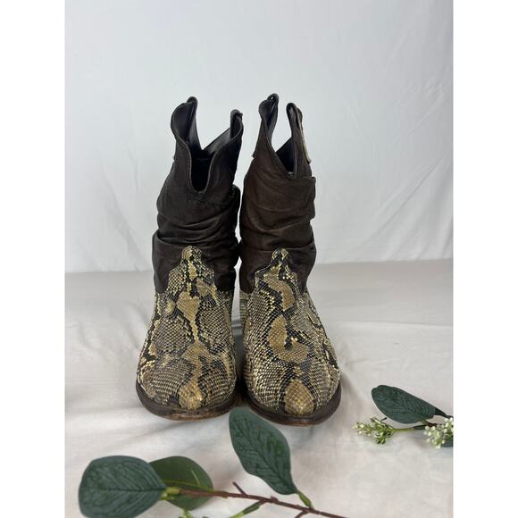 Dingo Western Python Snakeskin Slouch Boots – Men’s Size 12 - Picture 1 of 2